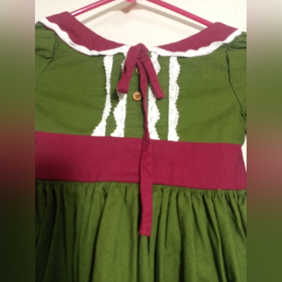 Green and Red Kids Dress - Picture 7 of 9